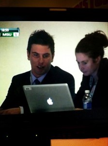 Welch running a Twitter conversation with former Michigan State forward Dean Chelios. (Courtesy photo)