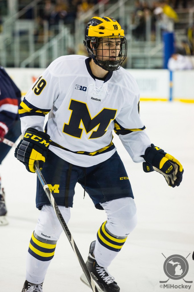 Click on the photo above to read MiHockey's article about Larkin officially signing with the Wings. (Photo by Andrew Knapik/MiHockey)