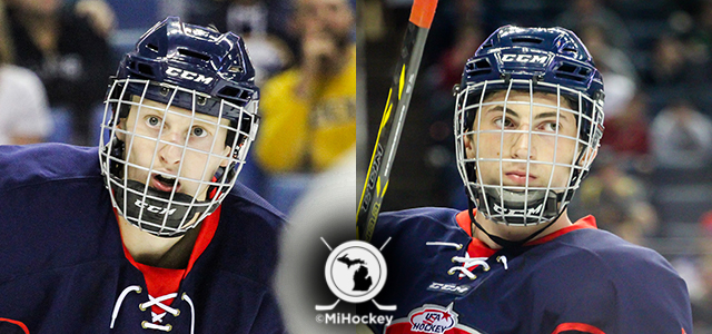 Kyle Connor (left) and Zach Werenski continue to earn rave reviews from NHL scouts and media members. (Photos by Michael Caples/MiHockey)