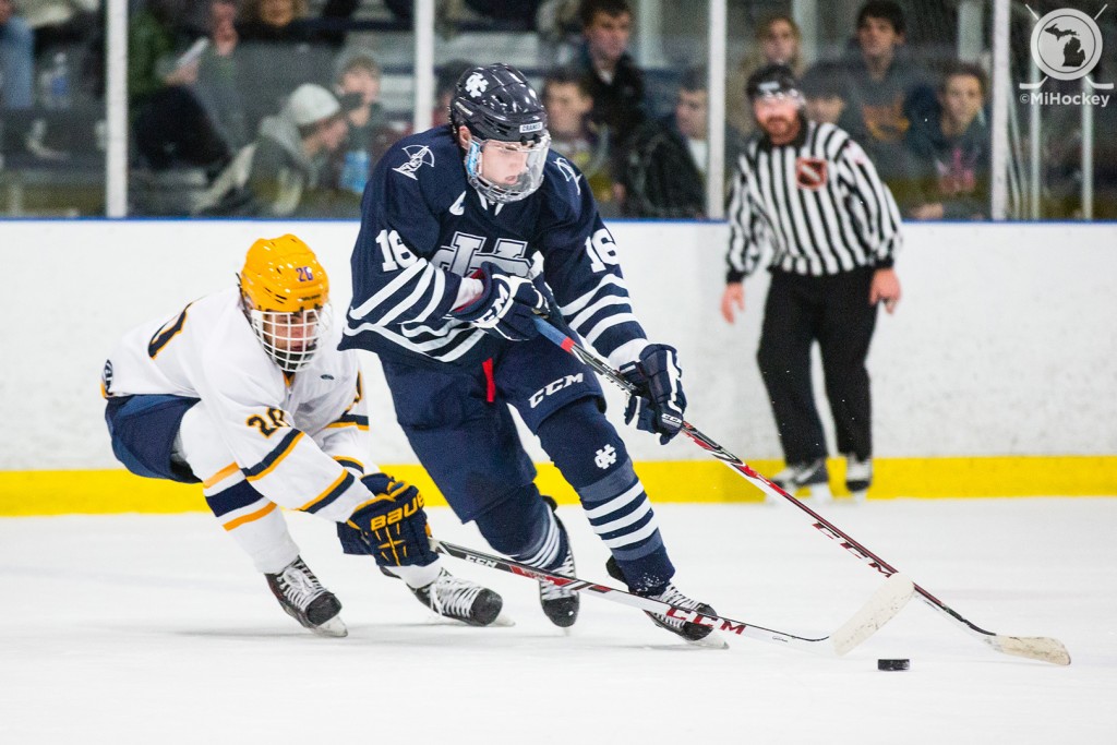 Sam Miletic was a standout for Cranbrook Kingswood before making the jump to the USHL. (Photo by Andrew Knapik/MiHockey)