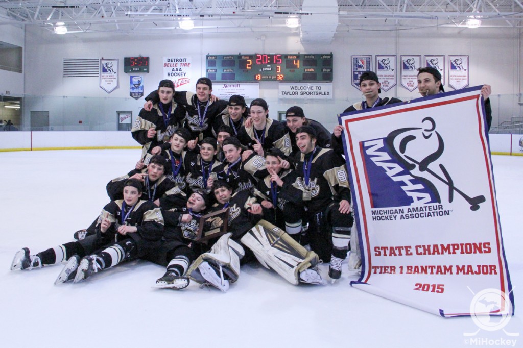 Photo from Honeybaked's MAHA state title victory earlier in March. (Photo by Michael Caples/MiHockey)