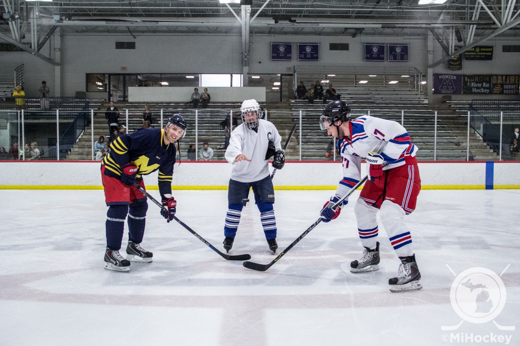 Team Spiro ended up beating Team Johnson 26-23 in a high-scoring affair at the Ann Arbor Ice Cube. (Photo by Michael Caples/MiHockey)