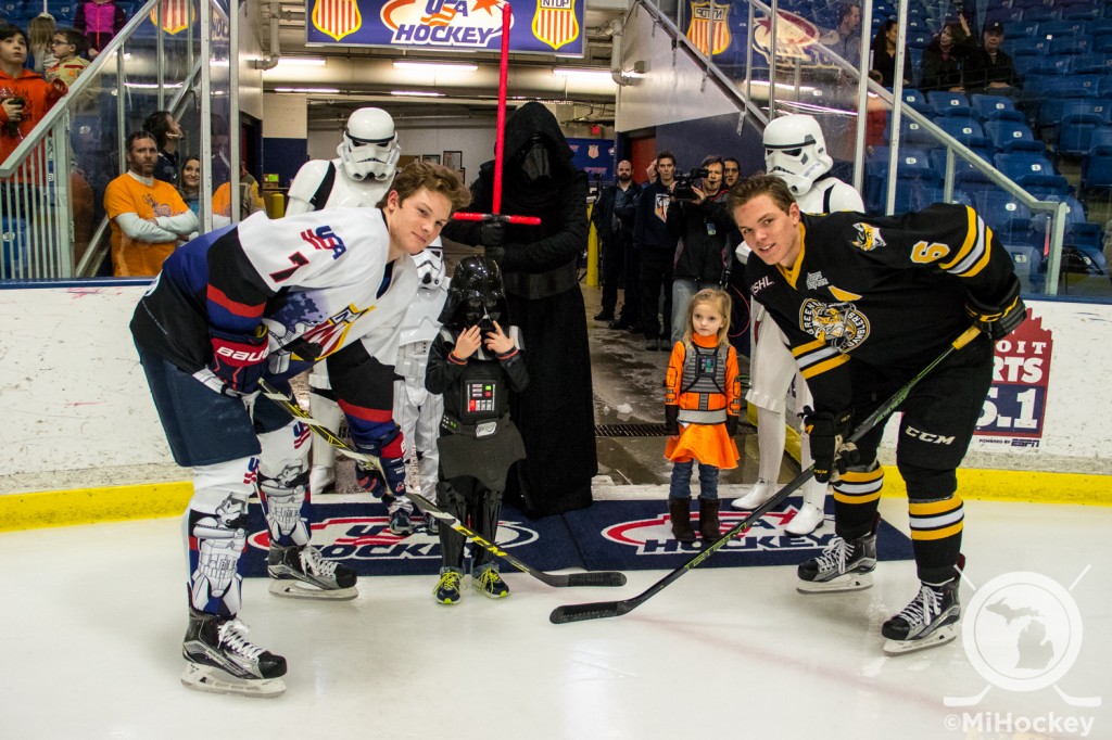 From last year's Star Wars Night game at USA Hockey Arena in Plymouth. (Photo by Michael Caples/MiHockey)