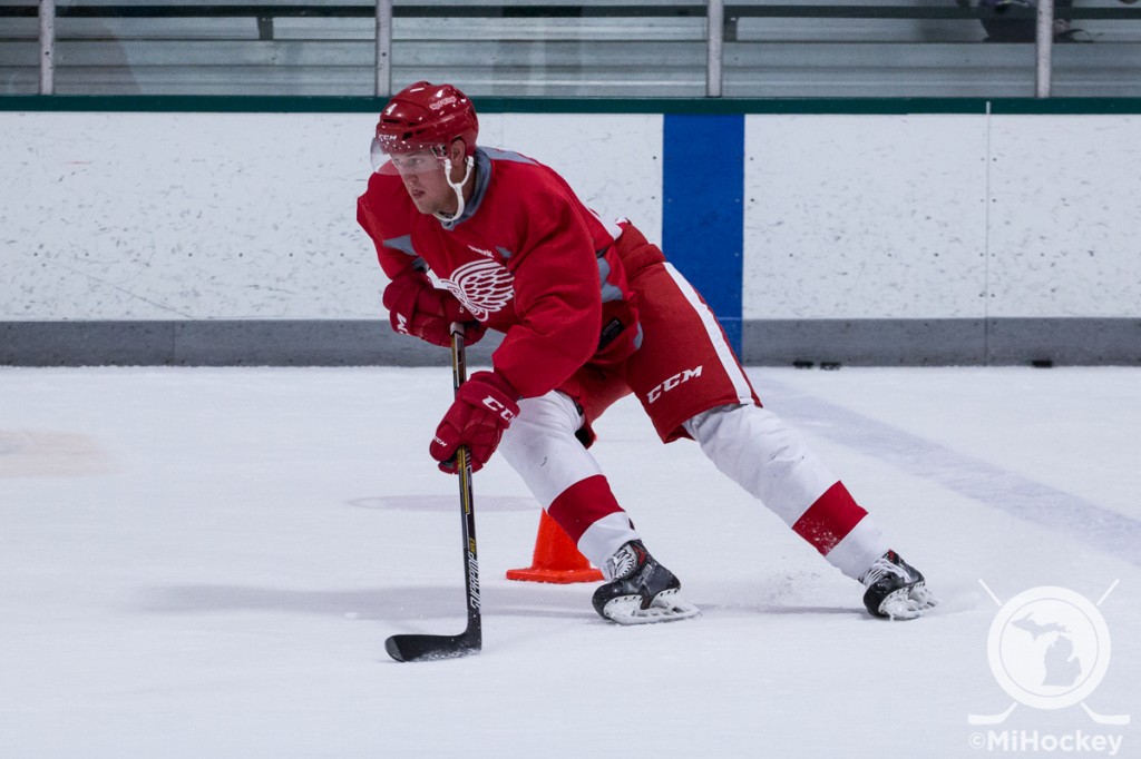 Waterford native Alex Globke turned his previous development camp invites into a contract with the Grand Rapids Griffins. (Photo by Michael Caples/MiHockey)