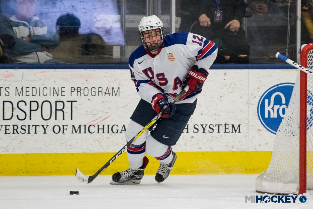 NTDP defenseman Tommy Miller has officially signed his National Letter of Intent to join Michigan State. (Photo by Michael Caples/MiHockey)